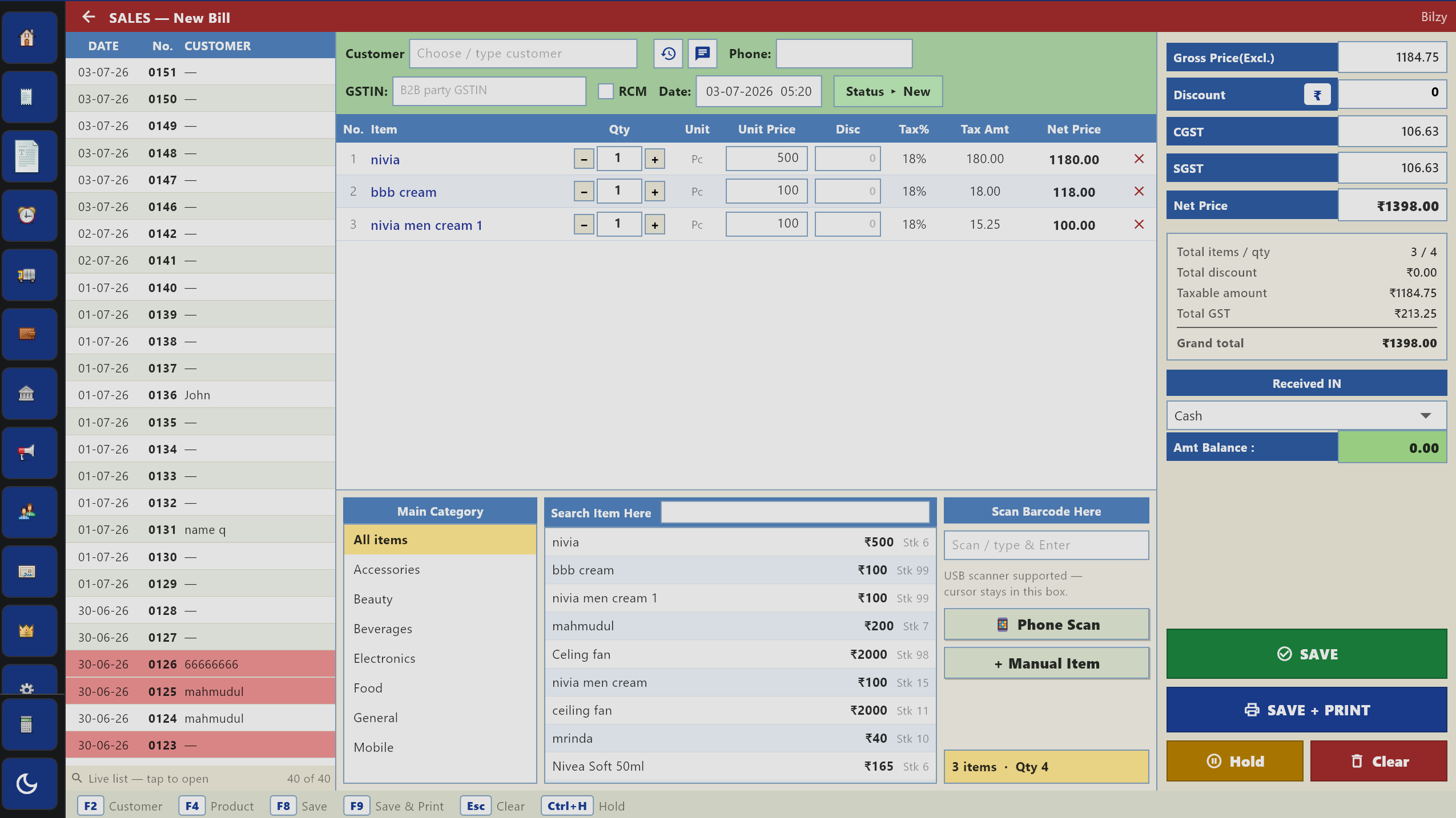 Bilzy Windows — fast POS billing